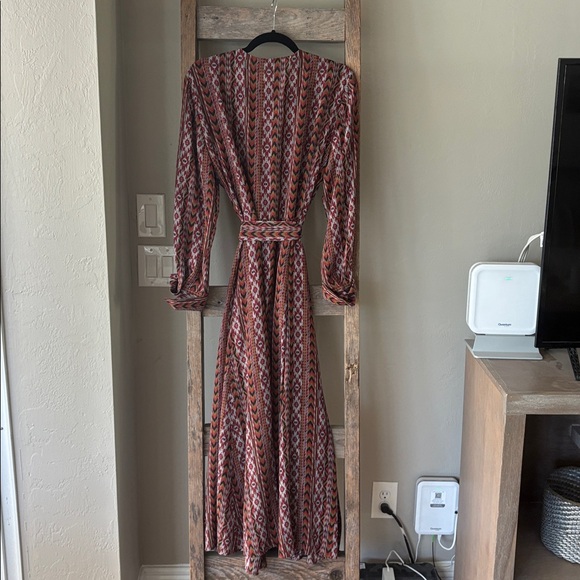 Lafayette 148 New York Coleen 100% Silk Kilim Print Maxi Dress Size 14 - Picture 8 of 8